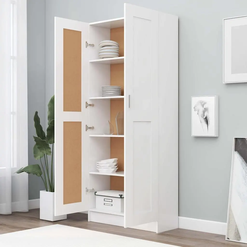 White 5-Shelf Book Cabinet for Home and Office