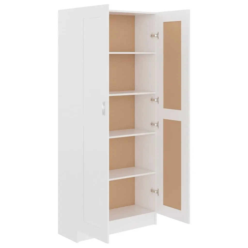 White 5-Shelf Book Cabinet for Home and Office