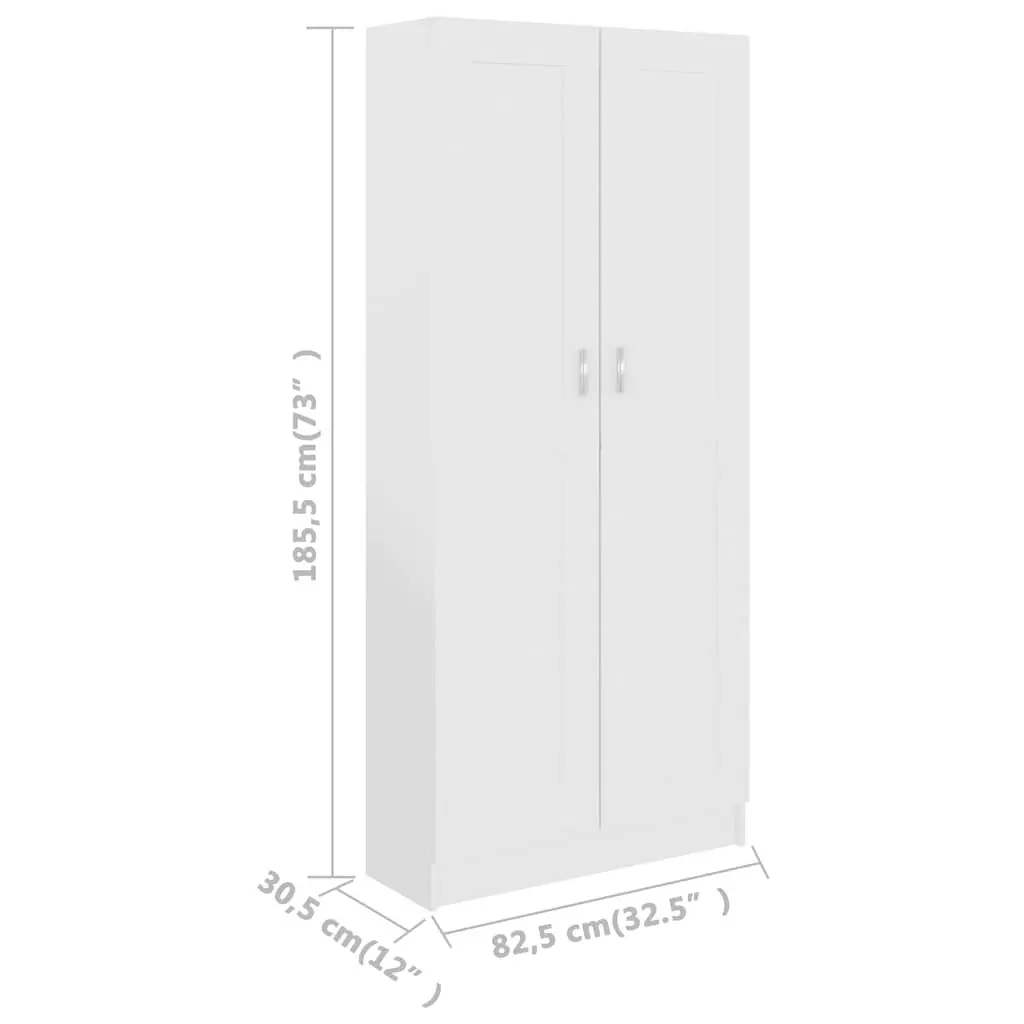 White 5-Shelf Book Cabinet for Home and Office