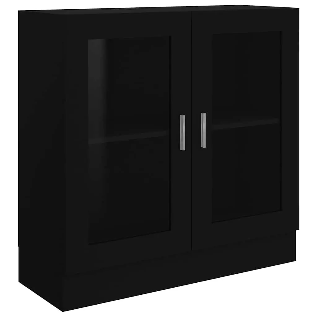 Display Cabinet Black 82.5x30.5x80cm Engineered Wood Bookshelf Storage Shelving