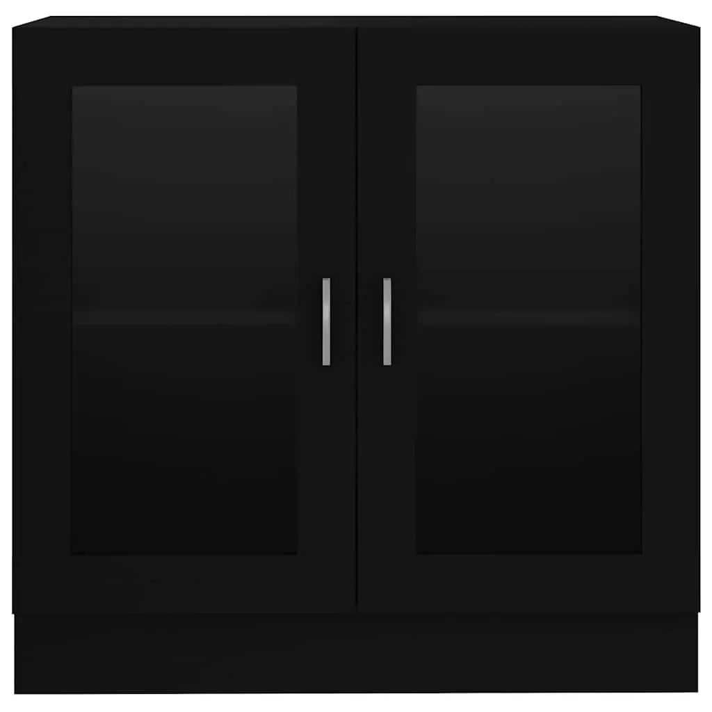 Display Cabinet Black 82.5x30.5x80cm Engineered Wood Bookshelf Storage Shelving