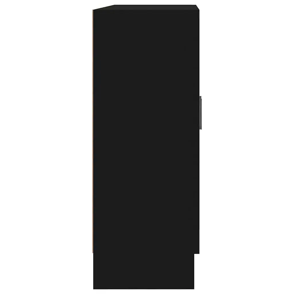 Display Cabinet Black 82.5x30.5x80cm Engineered Wood Bookshelf Storage Shelving