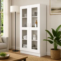 Practical White Vitrine Cabinet for Home Organization