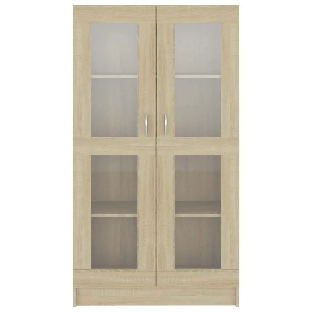 Vitrine Display Cabinet 82.5x30.5x150cm Brown Engineered Wood Bookcase Storage