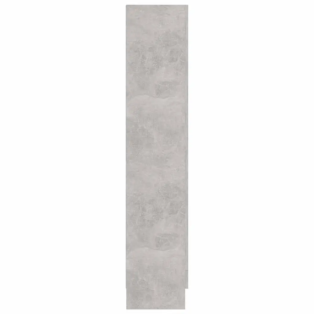Vitrine Cabinet Engineered Wood Grey 82.5 x 30.5 x 150 cm 4 Compartments 2 Doors