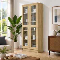 Vitrine Cabinet for Stylish Storage in Any Room—Brown