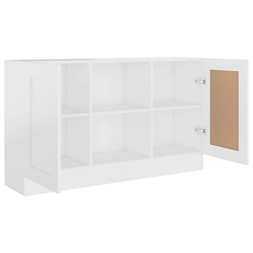 Sideboard Engineered Wood 120cm White 2 Doors 2 Compartments