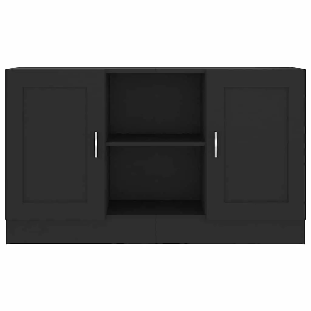 Sideboard Cabinet Engineered Wood Black 120x30.5x70cm 2 Door 2 Compartment