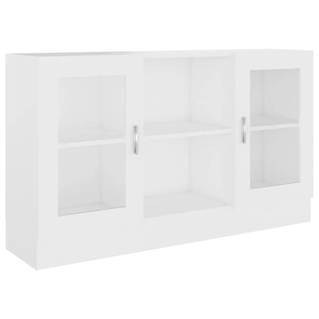 White Vitrine Cabinet Storage Sideboard with Doors Compartments Display