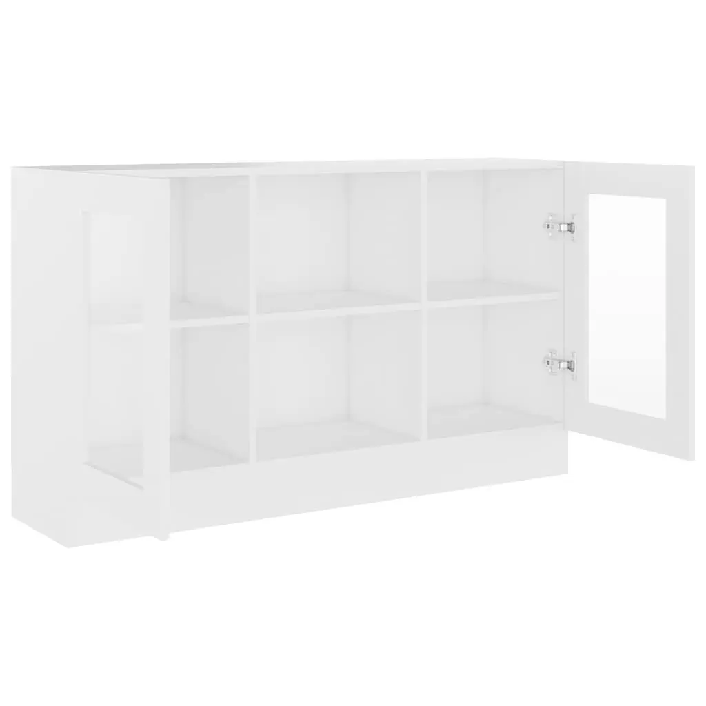 White Vitrine Cabinet Storage Sideboard with Doors Compartments Display