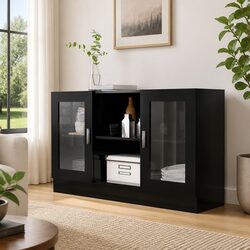 Practical Black Vitrine Cabinet for Everyday Use