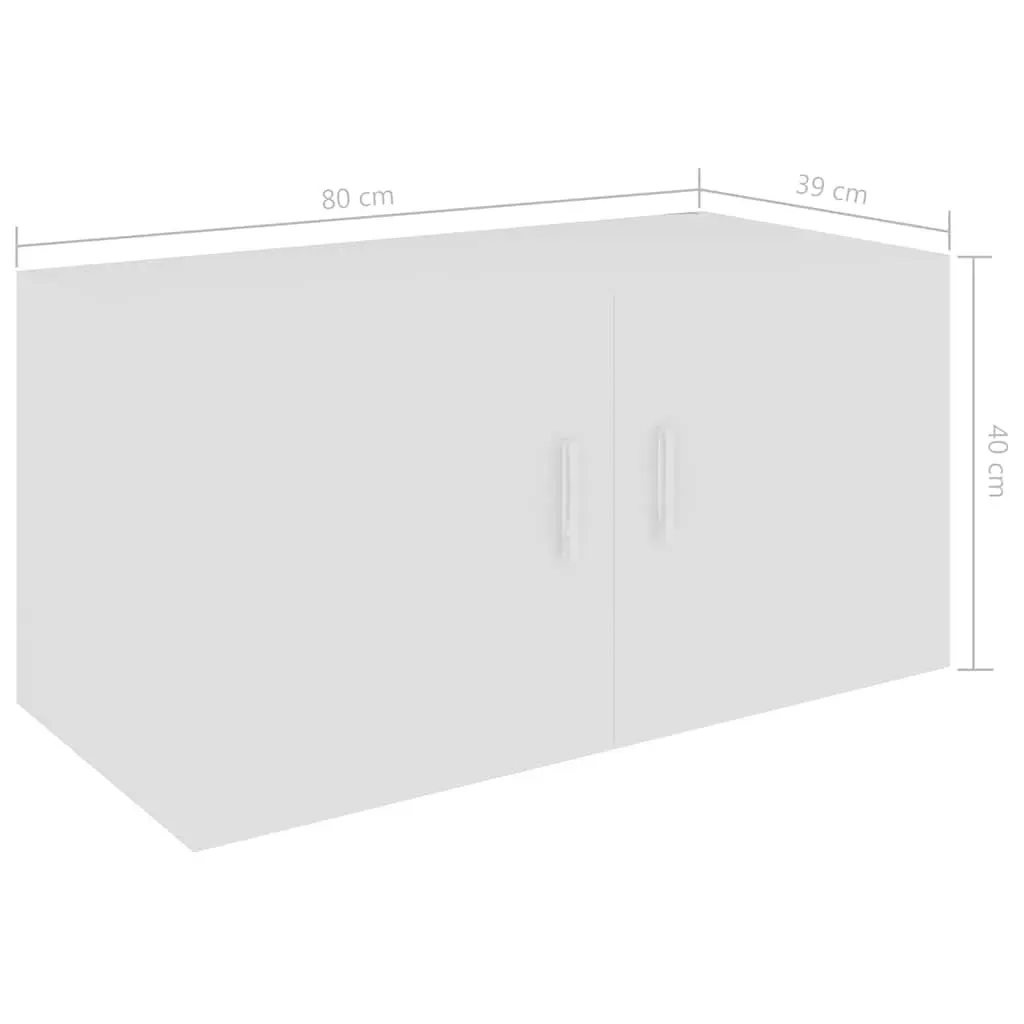 Wall Cabinet Engineered Wood White 80x39x40cm Storage Unit with Doors for Organizing and Displaying Items
