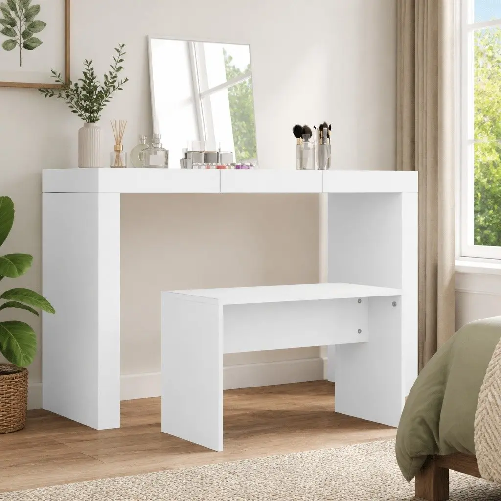Dressing Stool White 70x35x45 cm Engineered Wood Makeup Table Seat