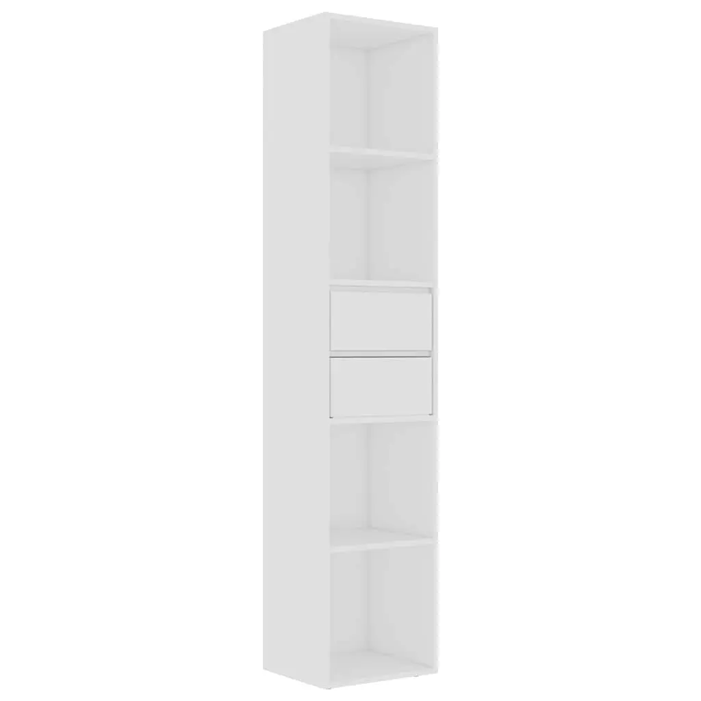 Wall-Mounted Book Cabinet Engineered Wood 36 x 30 x 171 cm White