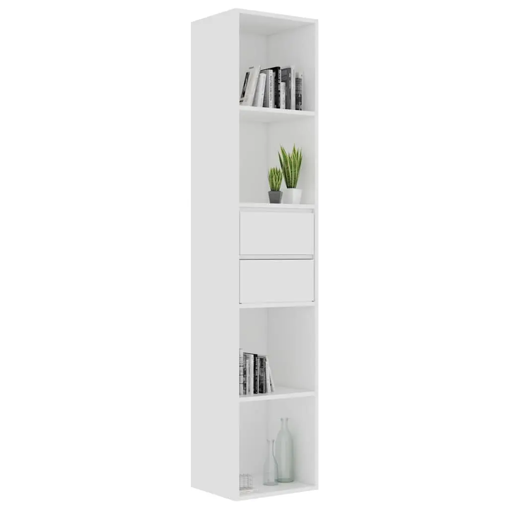 Wall-Mounted Book Cabinet Engineered Wood 36 x 30 x 171 cm White