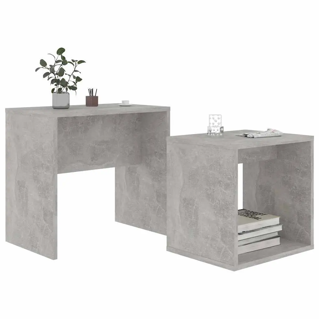 2-Piece Grey Nesting Coffee Table Set