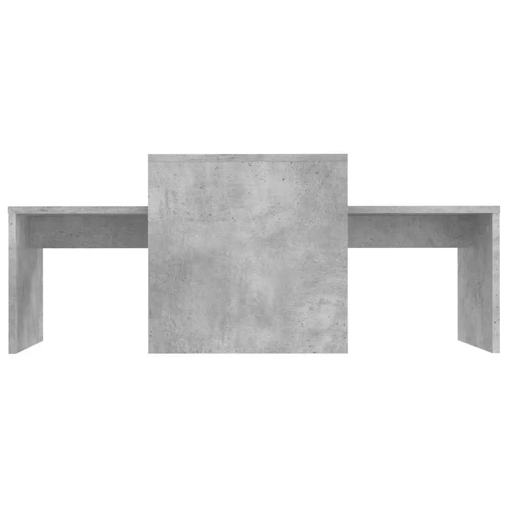 Nesting Coffee Table Set Engineered Wood Grey
