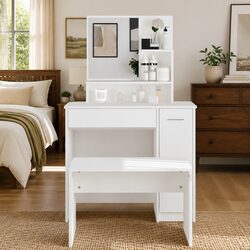 Functional White Dressing Table Ideal for Makeup Lovers