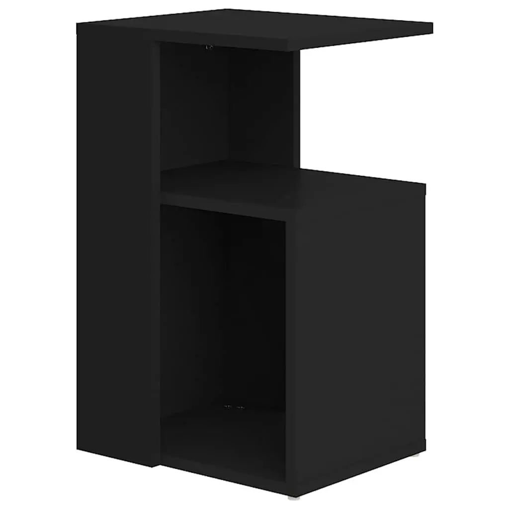 End Table Engineered Wood 36 x 30 x 56 cm Black Modern Side Storage Coffee Table Accent Furniture Living Room
