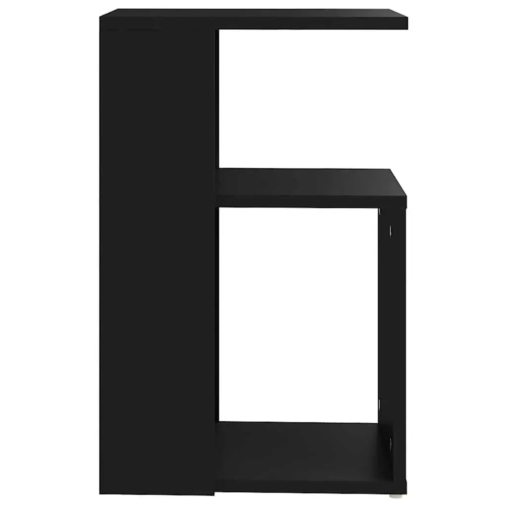 End Table Engineered Wood 36 x 30 x 56 cm Black Modern Side Storage Coffee Table Accent Furniture Living Room