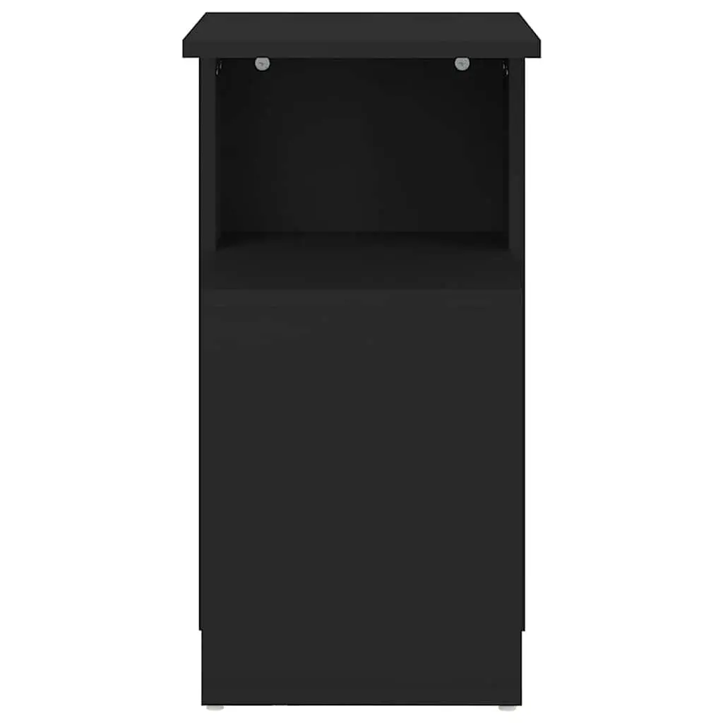 End Table Engineered Wood 36 x 30 x 56 cm Black Modern Side Storage Coffee Table Accent Furniture Living Room
