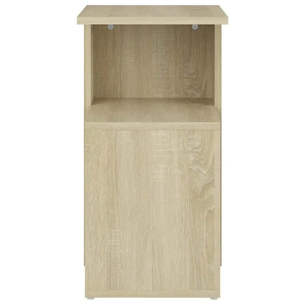 Accent Table Sonoma Oak Storage 36x30x56cm Brown Engineered Wood