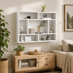 Wall Shelf White 75x16x55 cm for Home Use