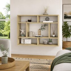 Functional Sonoma Oak Wall Shelf for Home Storage 75x16x55cm