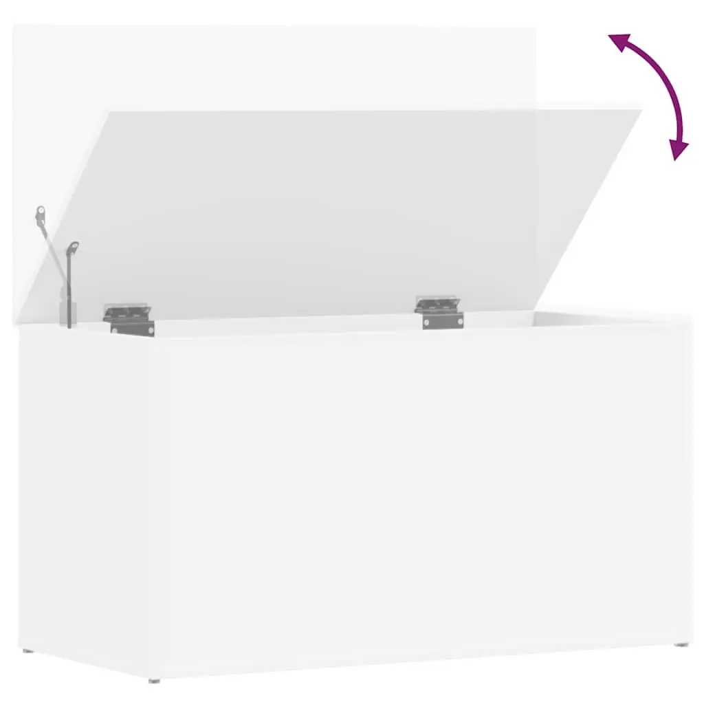 Storage Chest White Modern Living Room Bedroom Organizer Engineered Wood Box