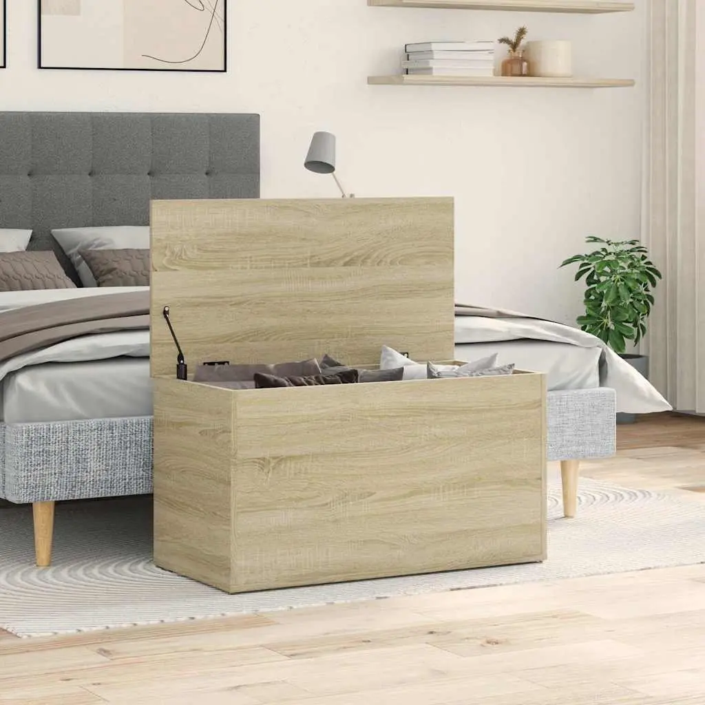 Storage Chest Wooden Organizer 84x42x46cm Brown