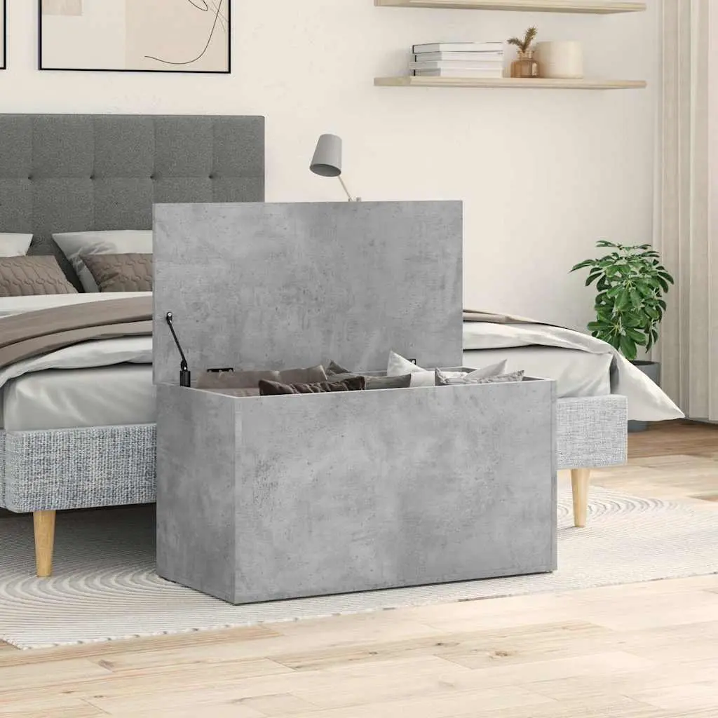 Storage Box Engineered Wood Grey 84x42x46cm Multifunctional Organizer for Bedroom Living Room