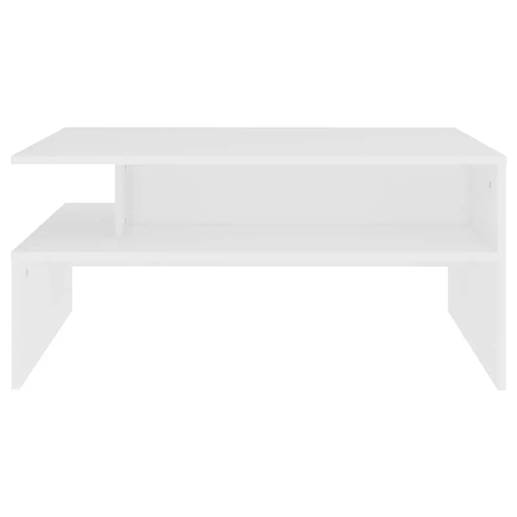 Coffee Table Engineered Wood 90 x 60 x 42.5 cm White Modern Living Room Storage Shelf