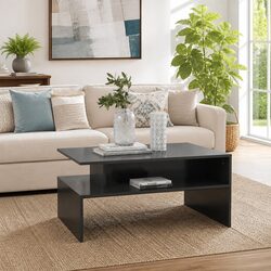 Coffee Table Grey Storage Shelf Living Room Accent Furniture Modern Design 90x60