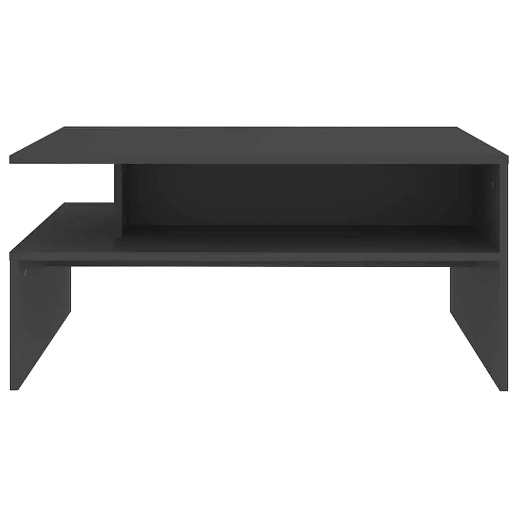Coffee Table Engineered Wood 90x60 Grey Storage Shelf