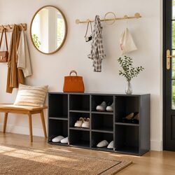 Functional Grey Shoe Bench for Everyday Use
