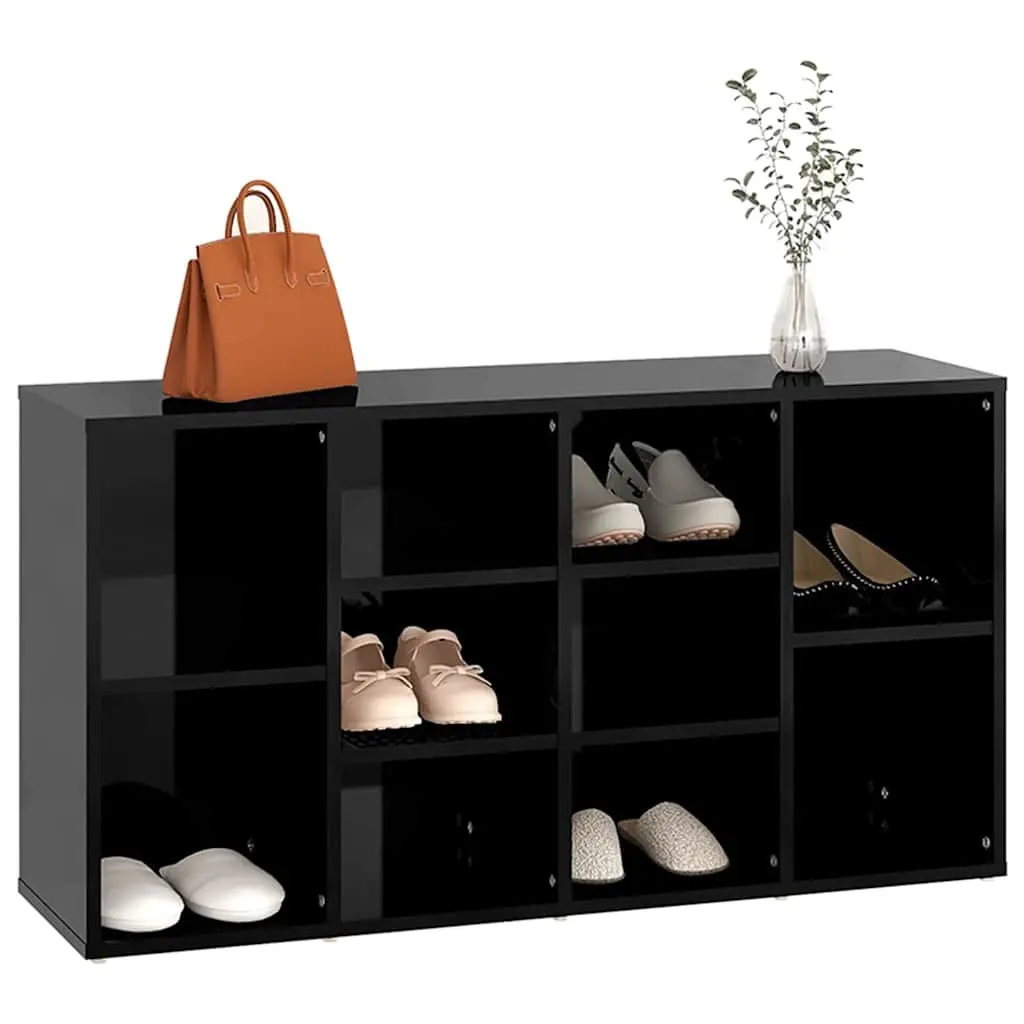 Shoe Bench with High Gloss Black Finish