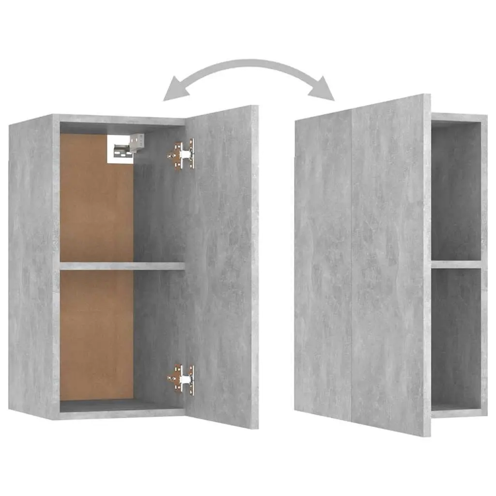 Wall-Mounted TV Cabinet Grey 2 Shelves Living Room Storage Unit Engineered Wood