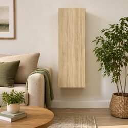 Wall Mounted TV Cabinet with Shelves Living Room Storage Unit Brown