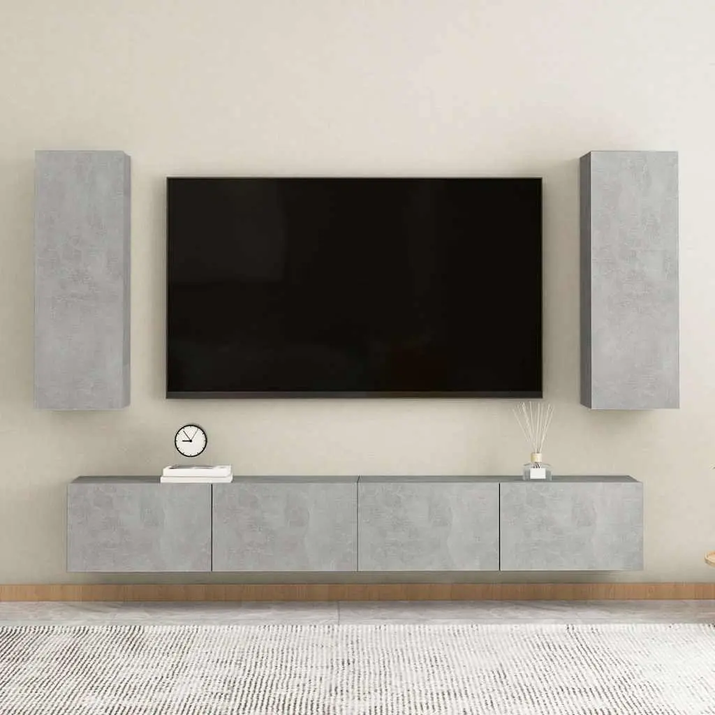 Wall-Mounted TV Cabinet Engineered Wood 30.5x30x90 cm Grey