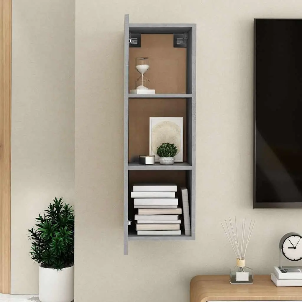 Wall-Mounted TV Cabinet Engineered Wood 30.5x30x90 cm Grey
