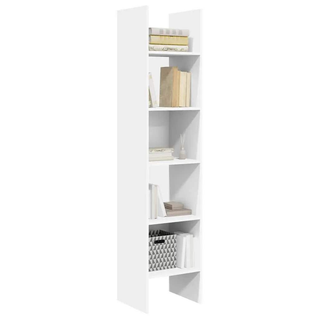 White Storage Cabinet with 5 Book Compartments