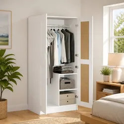 Functional White Wardrobe for Bedroom Storage Needs