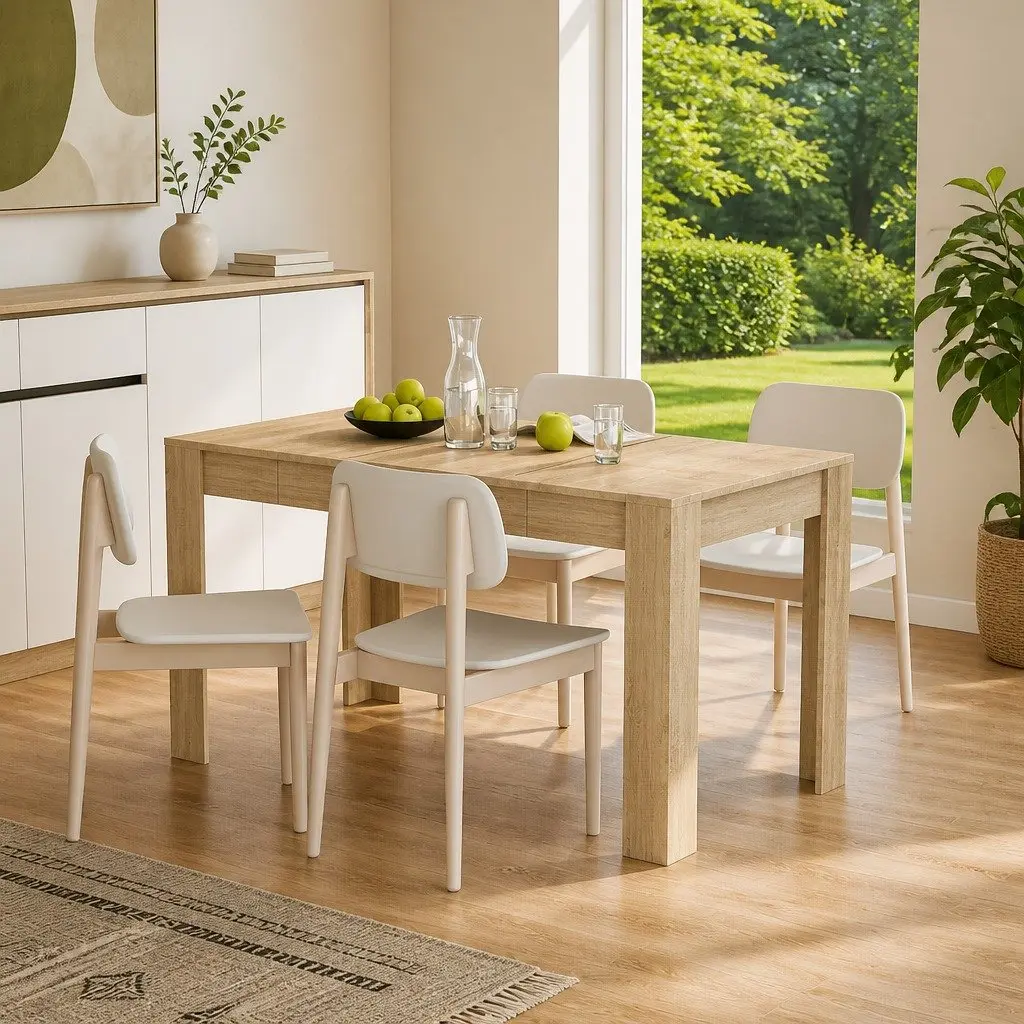 Dining Table Engineered Wood 140L x 74.5W x 76H cm Brown Sonoma Oak