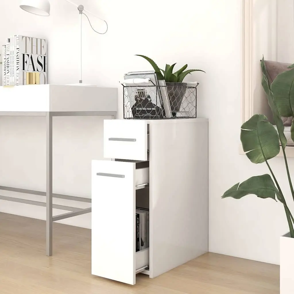 Apothecary Storage Cabinet Engineered Wood White 20x45.5x60cm Home Organiser