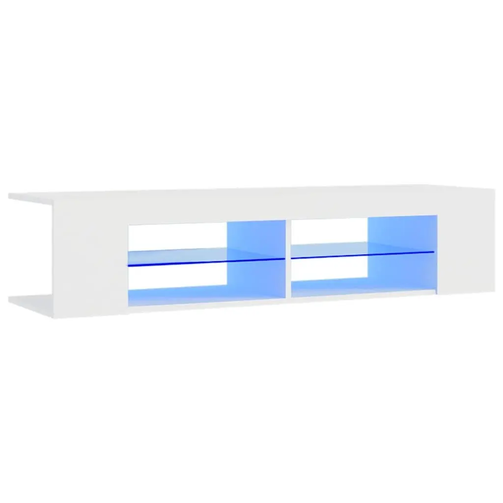 TV Cabinet Modern Storage White 135x39x30cm with RGB LED Lights