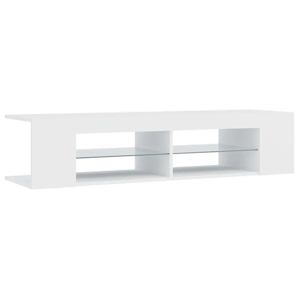 TV Cabinet Modern Storage White 135x39x30cm with RGB LED Lights