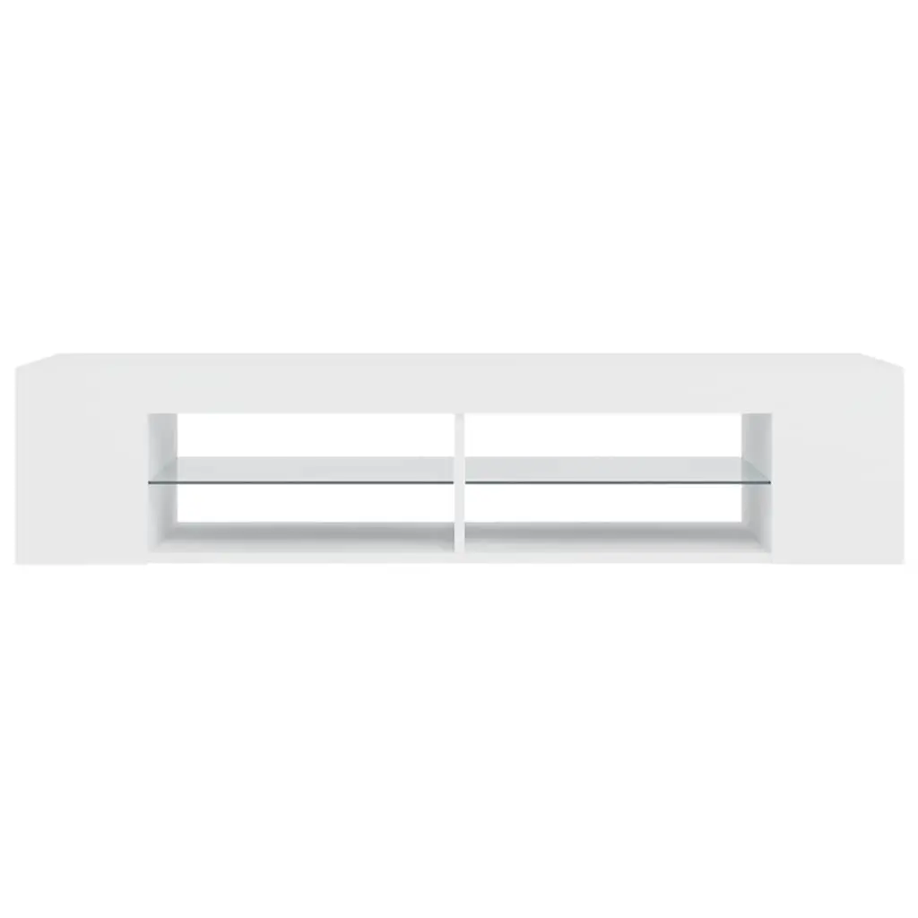 TV Cabinet Modern Storage White 135x39x30cm with RGB LED Lights