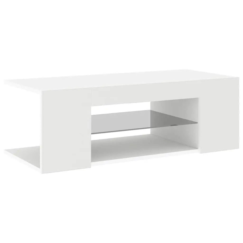 TV Cabinet Modern RGB LED Lights White Media Storage Unit 90 x 39 x 30 cm