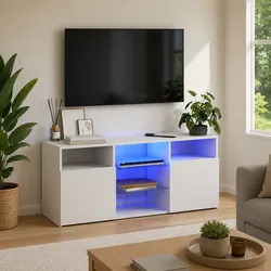 Versatile TV Cabinet with LED Lights for Any Room