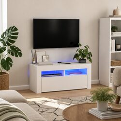 Functional White LED TV Cabinet for Your Home